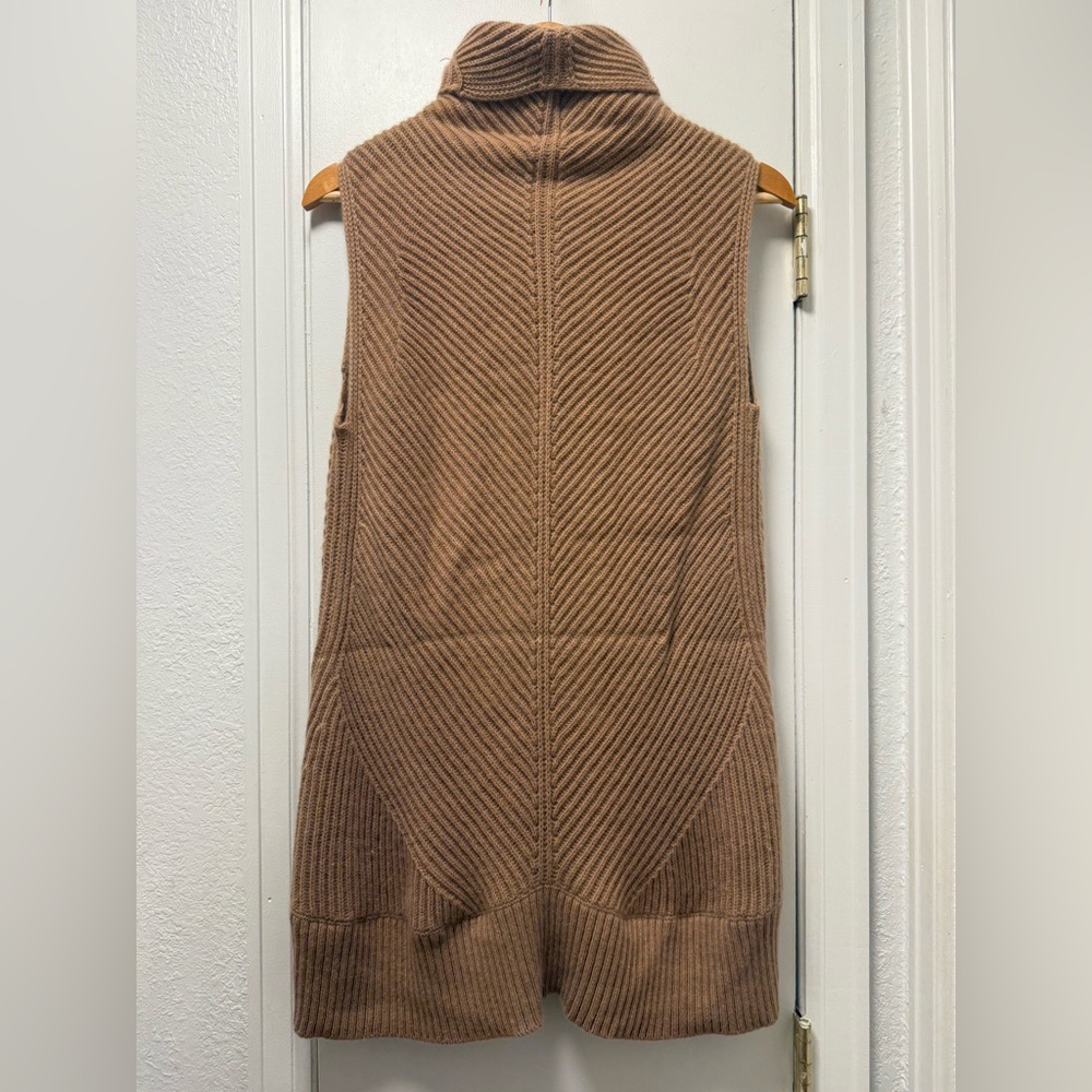 Vince Camel Sleeveless Mock Neck Tunic Sweater Wool Cashmere Size Medium - Picture 4 of 5